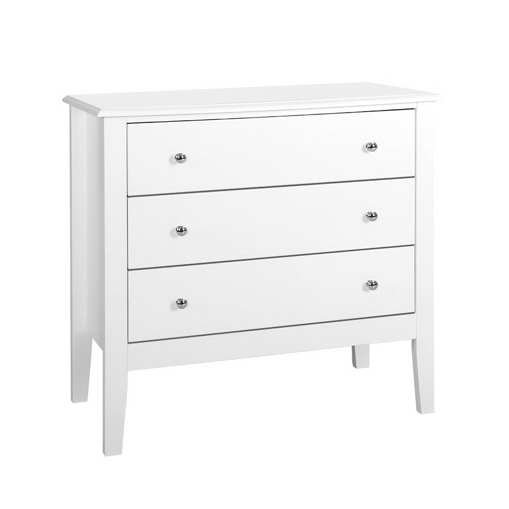 DSZ Product, feed-cond-new, feed-sl-DSZ Freight Payable, newArtiss 3 Chest Of Drawers - Brittany White - Premium Furniture > Bedroom > Dressers from Artiss ! Shop Online Buy Now at S & D's Value Store Family Business Best Customer ServiceDSZ Product, feed-cond-new, feed-sl-DSZ Freight Payable, new