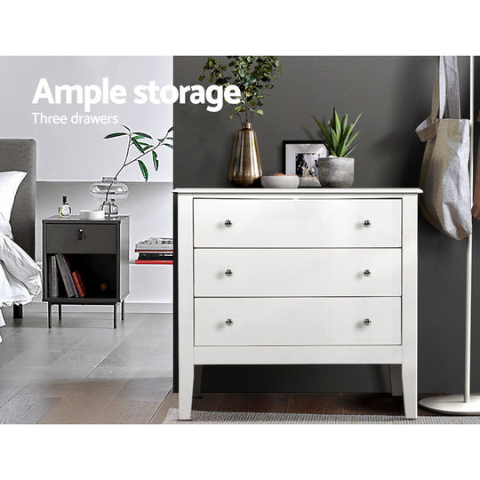 DSZ Product, feed-cond-new, feed-sl-DSZ Freight Payable, newArtiss 3 Chest Of Drawers - Brittany White - Premium Furniture > Bedroom > Dressers from Artiss ! Shop Online Buy Now at S & D's Value Store Family Business Best Customer ServiceDSZ Product, feed-cond-new, feed-sl-DSZ Freight Payable, new