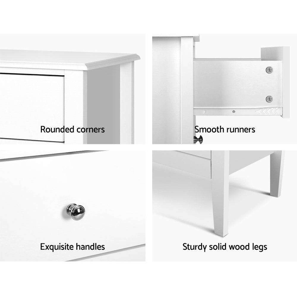 DSZ Product, feed-cond-new, feed-sl-DSZ Freight Payable, newArtiss 3 Chest Of Drawers - Brittany White - Premium Furniture > Bedroom > Dressers from Artiss ! Shop Online Buy Now at S & D's Value Store Family Business Best Customer ServiceDSZ Product, feed-cond-new, feed-sl-DSZ Freight Payable, new