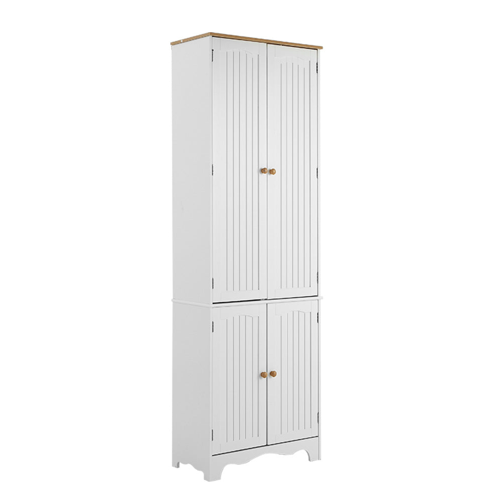 Artiss Buffet Sideboard 4 Doors - BERNE White, eco-friendly MDF board, tall storage cupboard with four shelves and wood surface finish