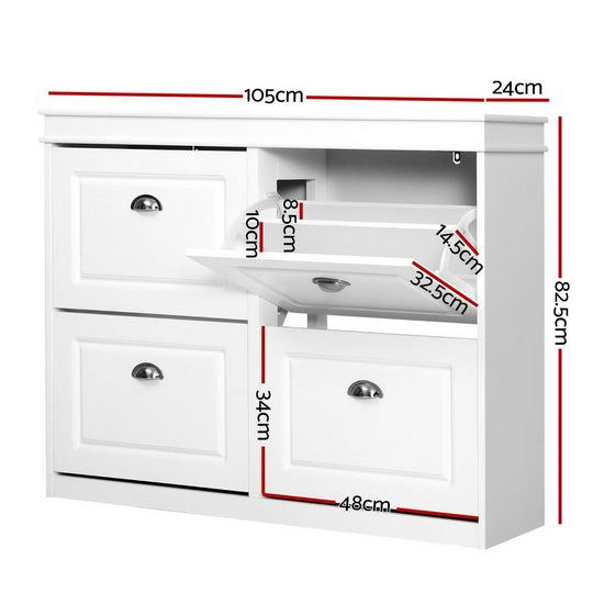 DSZ Product, feed-cond-new, feed-sl-DSZ Freight Payable, newArtiss Shoe Rack Cabinet 24 Pairs 4 - Tier White Paul - Premium Furniture > Living Room > Shoe Storage from Artiss ! Shop Online Buy Now at S & D's Value Store Family Business Best Customer ServiceDSZ Product, feed-cond-new, feed-sl-DSZ Freight Payable, new