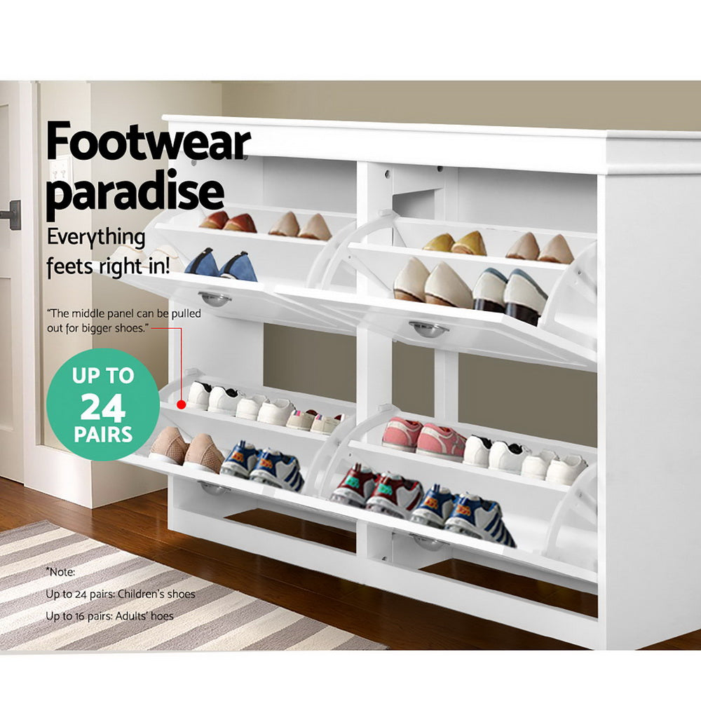 DSZ Product, feed-cond-new, feed-sl-DSZ Freight Payable, newArtiss Shoe Rack Cabinet 24 Pairs 4 - Tier White Paul - Premium Furniture > Living Room > Shoe Storage from Artiss ! Shop Online Buy Now at S & D's Value Store Family Business Best Customer ServiceDSZ Product, feed-cond-new, feed-sl-DSZ Freight Payable, new