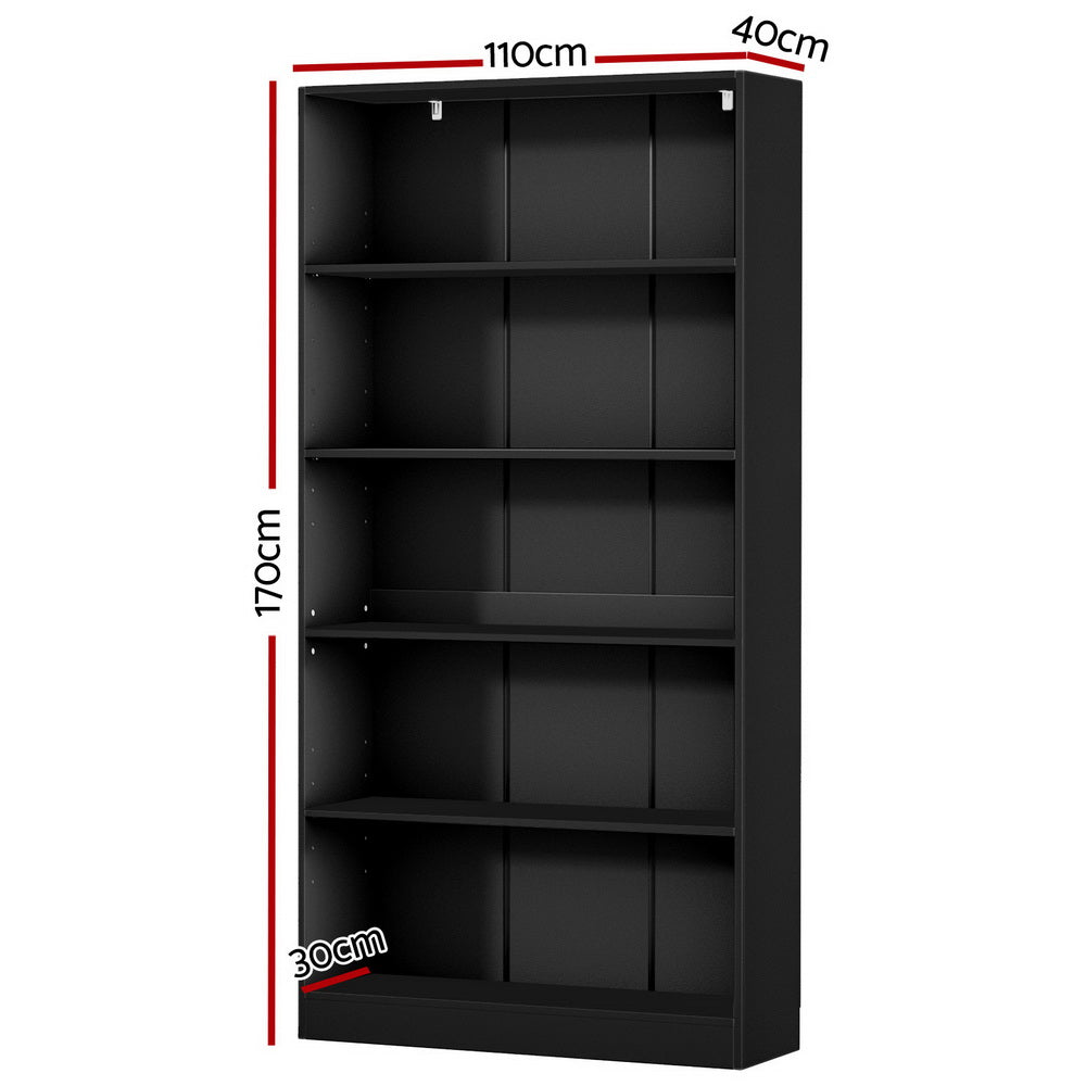 Artiss Bookshelf 5 Tiers Anton Black