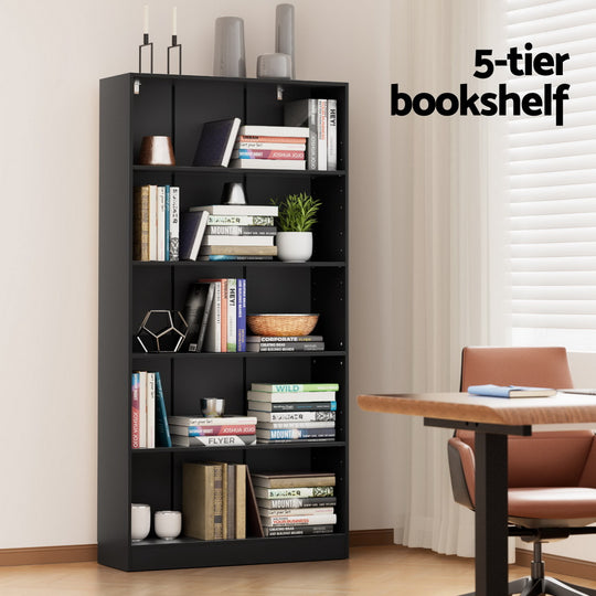 Artiss Bookshelf 5 Tiers Anton Black