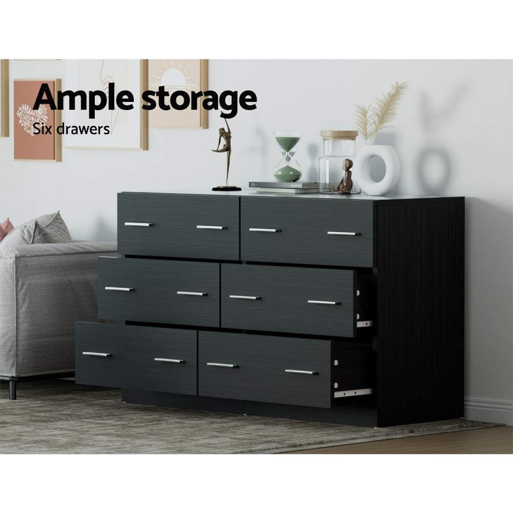 DSZ Product, feed-cond-new, feed-sl-DSZ Freight Payable, newArtiss 6 Chest Of Drawers - Veda Black - Premium Furniture > Bedroom > Dressers from Artiss ! Shop Online Buy Now at S & D's Value Store Family Business Best Customer ServiceDSZ Product, feed-cond-new, feed-sl-DSZ Freight Payable, new