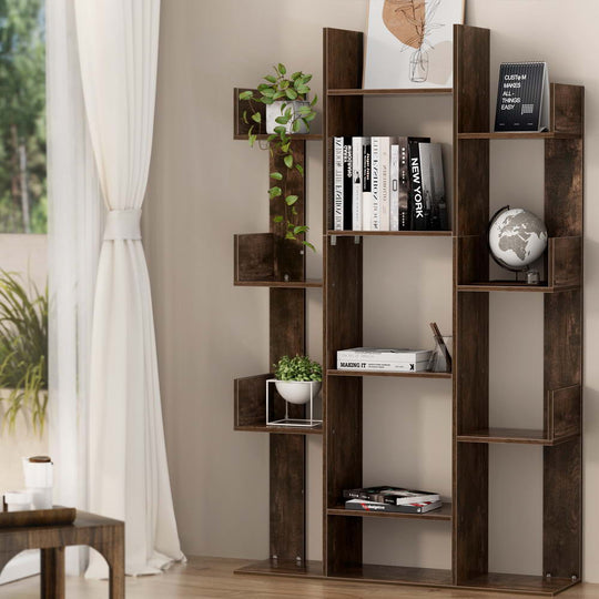 Artiss Tree - Shaped Bookshelf Romi Walnut