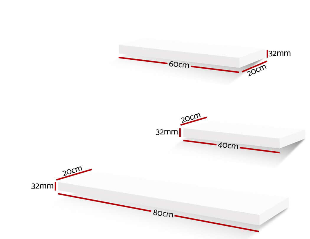 _label_, DSZ Product, feed-cond-new, feed-sl-free shipping, free-shipping, newArtiss Floating Wall Shelf Set Of 3 White - Premium Furniture > Living Room > Bookcases & Shelves from Artiss ! Shop Online Buy Now at S & D's Value Store Family Business Best Customer Service_label_, DSZ Product, feed-cond-new, feed-sl-free shipping, free-shipping, new