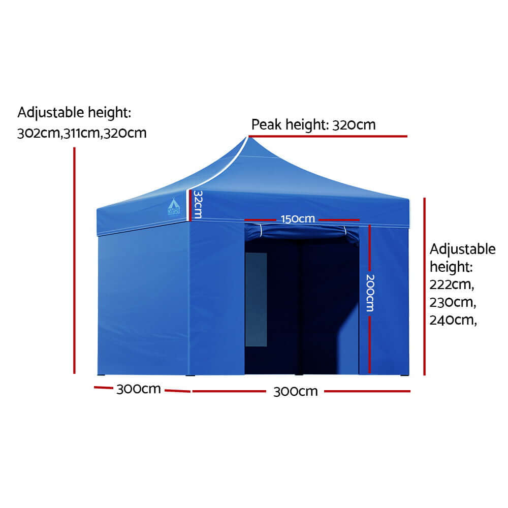 camping, DSZ Product, feed-cond-new, feed-sl-DSZ Freight Payable, new, value tentsInstahut Gazebo 3 X 3 Pop Up Marquee Folding Tent Wedding Gazebos Camping Outdoor Shade Canopy Blue - Premium Home & Garden > Shading > Canopies & Gazebos from Instahut ! Shop Online Buy Now at S & D's Value Store Family Business Best Customer Servicecamping, DSZ Product, feed-cond-new, feed-sl-DSZ Freight Payable, new, value tents