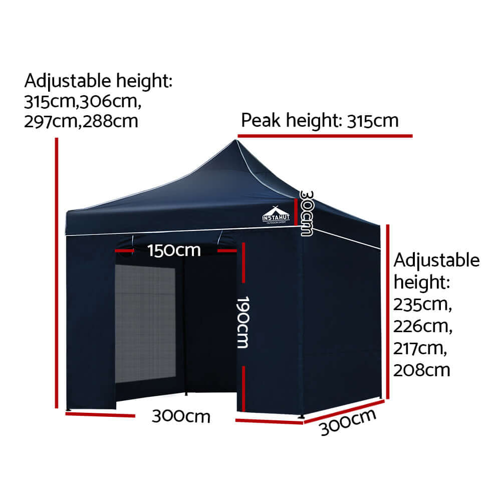 camping, DSZ Product, feed-cond-new, feed-sl-DSZ Freight Payable, new, value tentsInstahut Gazebo Pop Up Marquee 3 X 3M Folding Wedding Tent Gazebos Shade Navy - Premium Home & Garden > Shading > Canopies & Gazebos from Instahut ! Shop Online Buy Now at S & D's Value Store Family Business Best Customer Servicecamping, DSZ Product, feed-cond-new, feed-sl-DSZ Freight Payable, new, value tents