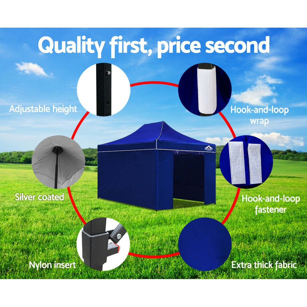 camping, DSZ Product, feed-cond-new, feed-sl-DSZ Freight Payable, new, value tentsInstahut Gazebo 3 X 4.5 Pop Up Marquee Folding Tent Wedding Gazebos Camping Outdoor Shade Canopy Blue - Premium Home & Garden > Shading > Canopies & Gazebos from Instahut ! Shop Online Buy Now at S & D's Value Store Family Business Best Customer Servicecamping, DSZ Product, feed-cond-new, feed-sl-DSZ Freight Payable, new, value tents