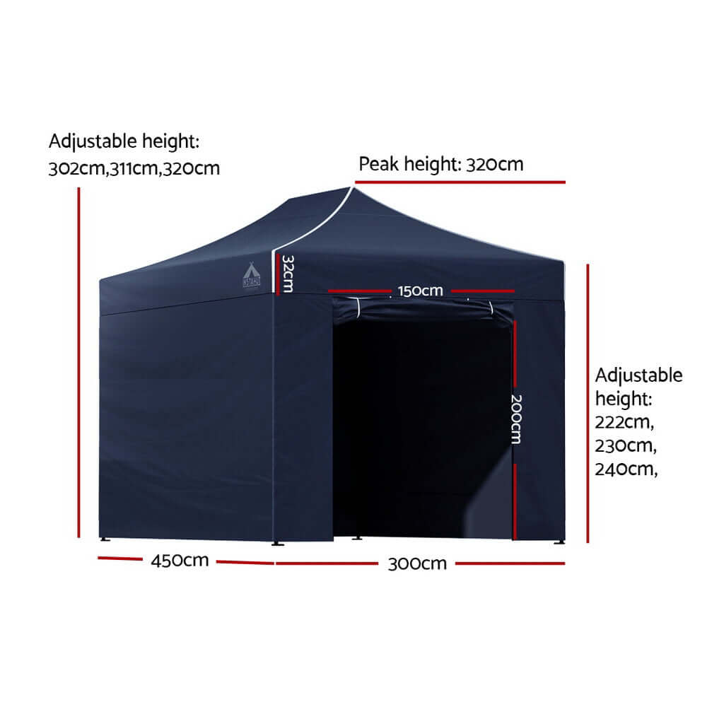 camping, DSZ Product, feed-cond-new, feed-sl-DSZ Freight Payable, new, value tentsInstahut Gazebo 3 X 4.5 Pop Up Marquee Folding Tent Wedding Gazebos Camping Outdoor Shade Canopy Navy - Premium Home & Garden > Shading > Canopies & Gazebos from Instahut ! Shop Online Buy Now at S & D's Value Store Family Business Best Customer Servicecamping, DSZ Product, feed-cond-new, feed-sl-DSZ Freight Payable, new, value tents