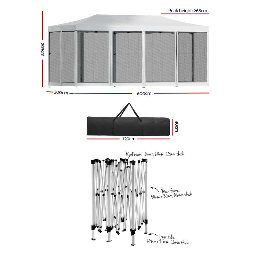 camping, DSZ Product, feed-cond-new, feed-sl-DSZ Freight Payable, new, value tentsInstahut Gazebo Pop Up Marquee 3 X 6M Wedding Party Outdoor Camping Tent Canopy Shade Mesh Wall White - Premium Home & Garden > Shading > Canopies & Gazebos from Instahut ! Shop Online Buy Now at S & D's Value Store Family Business Best Customer Servicecamping, DSZ Product, feed-cond-new, feed-sl-DSZ Freight Payable, new, value tents