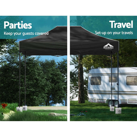 DSZ Product, feed-cond-new, feed-sl-DSZ Freight Payable, newInstahut Gazebo Pop Up 3 X 4.5M W/Base Podx4 Marquee Folding Outdoor Wedding Camping Tent Shade Canopy Black - Premium Home & Garden > Shading > Canopies & Gazebos from Instahut ! Shop Online Buy Now at S & D's Value Store Family Business Best Customer ServiceDSZ Product, feed-cond-new, feed-sl-DSZ Freight Payable, new