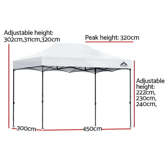 DSZ Product, feed-cond-new, feed-sl-DSZ Freight Payable, newInstahut Gazebo Pop Up 3 X 4.5M W/Base Podx4 Marquee Folding Outdoor Wedding Camping Tent Shade Canopy White - Premium Home & Garden > Shading > Canopies & Gazebos from Instahut ! Shop Online Buy Now at S & D's Value Store Family Business Best Customer ServiceDSZ Product, feed-cond-new, feed-sl-DSZ Freight Payable, new