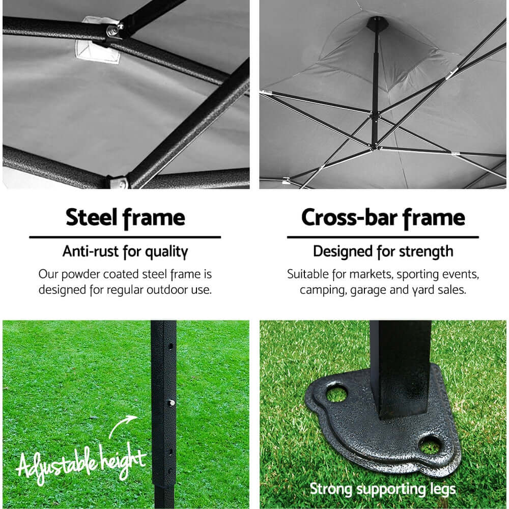 DSZ Product, feed-cond-new, feed-sl-DSZ Freight Payable, newInstahut Gazebo Pop Up 3 X 6M W/Base Podx4 Marquee Folding Outdoor Wedding Camping Tent Shade Canopy Black - Premium Home & Garden > Shading > Canopies & Gazebos from Instahut ! Shop Online Buy Now at S & D's Value Store Family Business Best Customer ServiceDSZ Product, feed-cond-new, feed-sl-DSZ Freight Payable, new