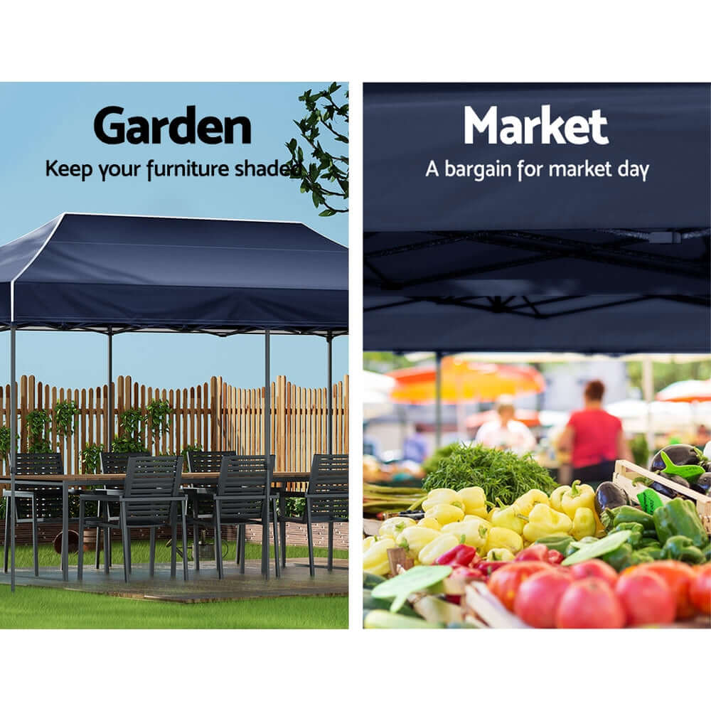 DSZ Product, feed-cond-new, feed-sl-DSZ Freight Payable, newInstahut Gazebo Pop Up Marquee 3 X 6M Folding Tent Wedding Outdoor Camping Canopy Gazebos Shade Navy - Premium Home & Garden > Shading > Canopies & Gazebos from Instahut ! Shop Online Buy Now at S & D's Value Store Family Business Best Customer ServiceDSZ Product, feed-cond-new, feed-sl-DSZ Freight Payable, new