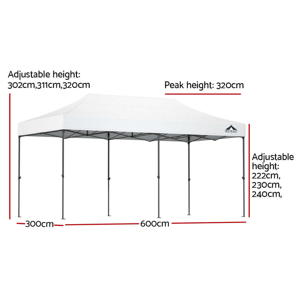 DSZ Product, feed-cond-new, feed-sl-DSZ Freight Payable, newInstahut Gazebo Pop Up Marquee 3 X 6M Folding Tent Wedding Outdoor Camping Canopy Gazebos Shade White - Premium Home & Garden > Shading > Canopies & Gazebos from Instahut ! Shop Online Buy Now at S & D's Value Store Family Business Best Customer ServiceDSZ Product, feed-cond-new, feed-sl-DSZ Freight Payable, new