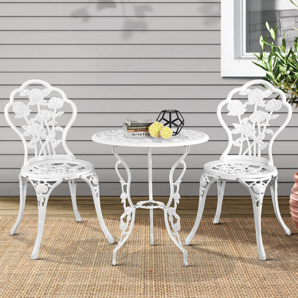 DSZ Product, feed-cond-new, feed-sl-DSZ Freight Payable, newGardeon 3Pc Outdoor Setting Bistro Set Chairs Table Cast Aluminum Patio Furniture Rose White - Premium Furniture > Outdoor > Outdoor Chairs from Gardeon ! Shop Online Buy Now at S & D's Value Store Family Business Best Customer ServiceDSZ Product, feed-cond-new, feed-sl-DSZ Freight Payable, new