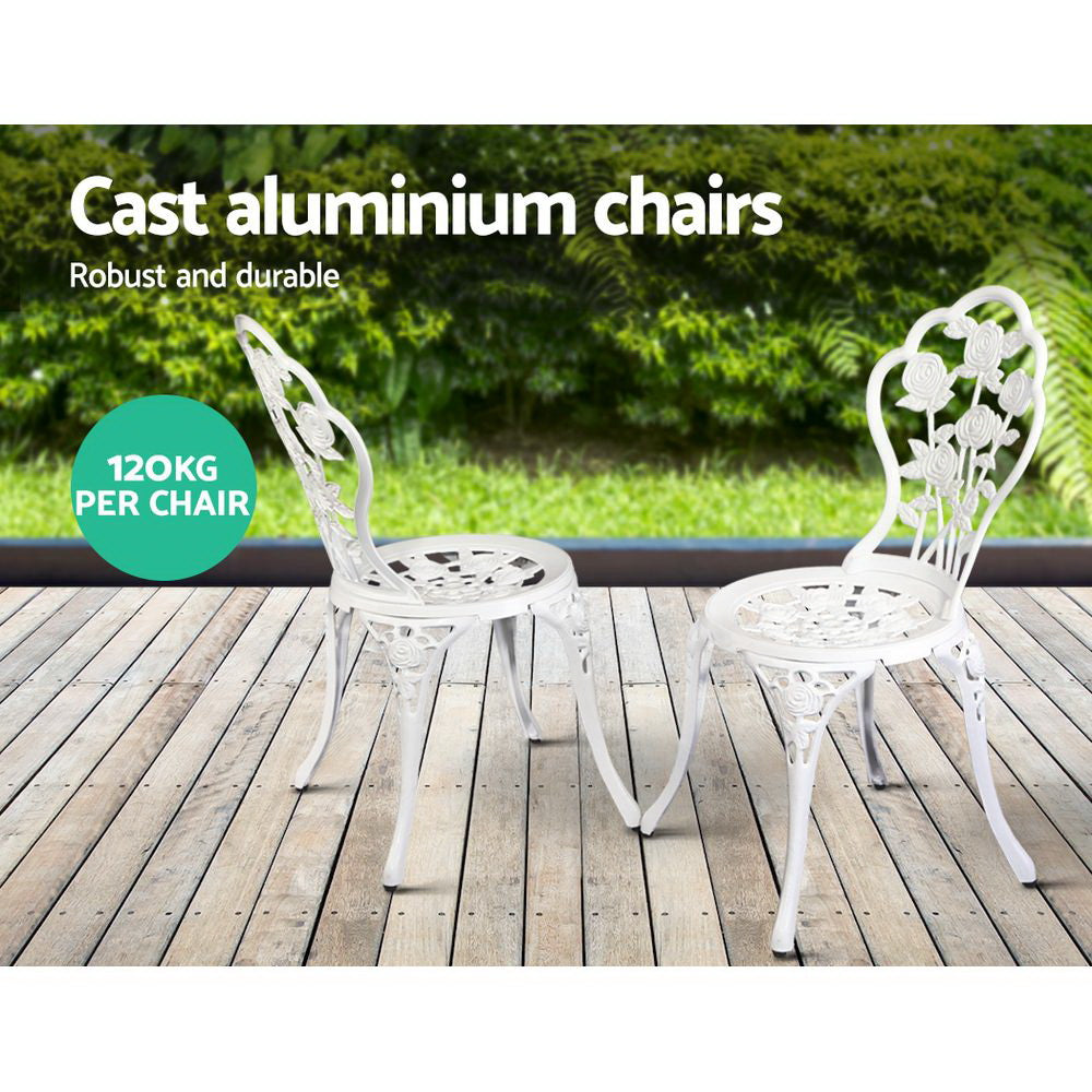 DSZ Product, feed-cond-new, feed-sl-DSZ Freight Payable, newGardeon 3Pc Outdoor Setting Bistro Set Chairs Table Cast Aluminum Patio Furniture Rose White - Premium Furniture > Outdoor > Outdoor Chairs from Gardeon ! Shop Online Buy Now at S & D's Value Store Family Business Best Customer ServiceDSZ Product, feed-cond-new, feed-sl-DSZ Freight Payable, new