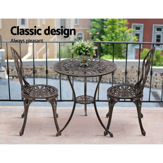 DSZ Product, feed-cond-new, feed-sl-DSZ Freight Payable, newGardeon 3Pc Outdoor Setting Bistro Set Chairs Table Cast Aluminum Patio Furniture Tulip Bronze - Premium Furniture > Outdoor > Outdoor Chairs from Gardeon ! Shop Online Buy Now at S & D's Value Store Family Business Best Customer ServiceDSZ Product, feed-cond-new, feed-sl-DSZ Freight Payable, new