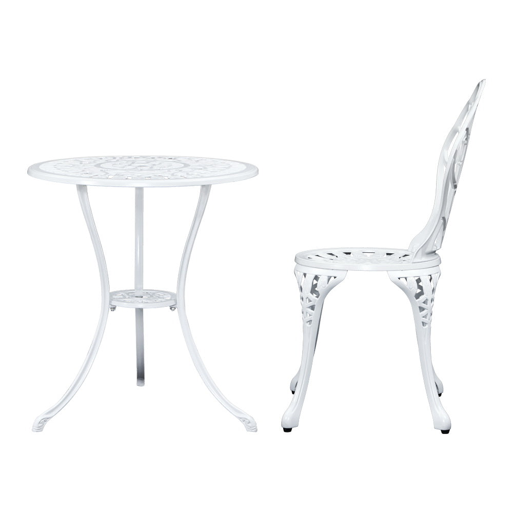 DSZ Product, feed-cond-new, feed-sl-DSZ Freight Payable, newGardeon 3Pc Outdoor Setting Bistro Set Chairs Table Cast Aluminum Patio Furniture Tulip White - Premium Furniture > Outdoor > Outdoor Chairs from Gardeon ! Shop Online Buy Now at S & D's Value Store Family Business Best Customer ServiceDSZ Product, feed-cond-new, feed-sl-DSZ Freight Payable, new