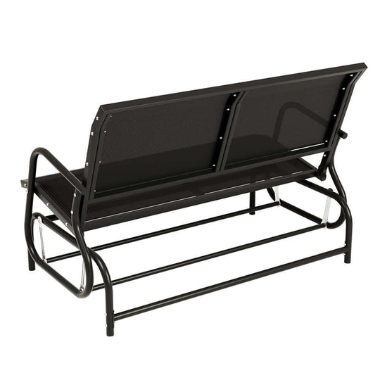 Gardeon outdoor garden bench seat swing glider, durable black patio furniture for relaxation.