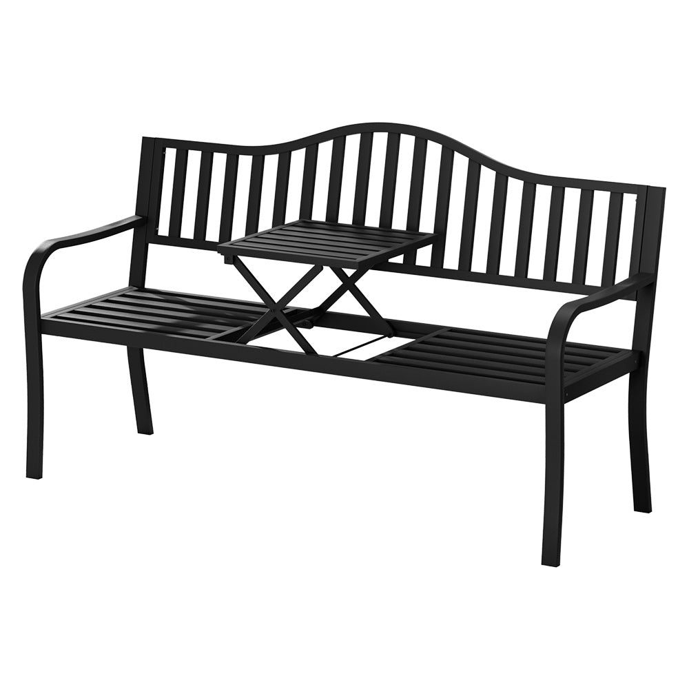 DSZ Product, feed-cond-new, feed-sl-DSZ Freight Payable, newGardeon Outdoor Garden Bench Seat Loveseat Steel Foldable Table Patio Furniture Black - Premium Furniture > Outdoor > Outdoor Chairs from Gardeon ! Shop Online Buy Now at S & D's Value Store Family Business Best Customer ServiceDSZ Product, feed-cond-new, feed-sl-DSZ Freight Payable, new