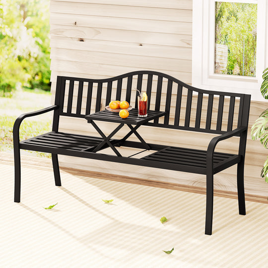 DSZ Product, feed-cond-new, feed-sl-DSZ Freight Payable, newGardeon Outdoor Garden Bench Seat Loveseat Steel Foldable Table Patio Furniture Black - Premium Furniture > Outdoor > Outdoor Chairs from Gardeon ! Shop Online Buy Now at S & D's Value Store Family Business Best Customer ServiceDSZ Product, feed-cond-new, feed-sl-DSZ Freight Payable, new