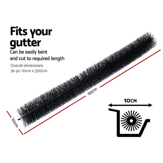 Gardeon Gutter Guard Brush 32M 92X10cm 36PCS