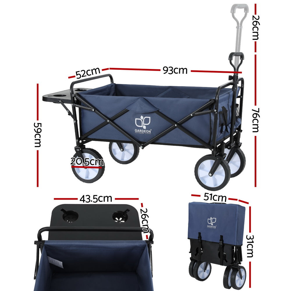 Gardeon Garden Cart with Cup Holders Blue