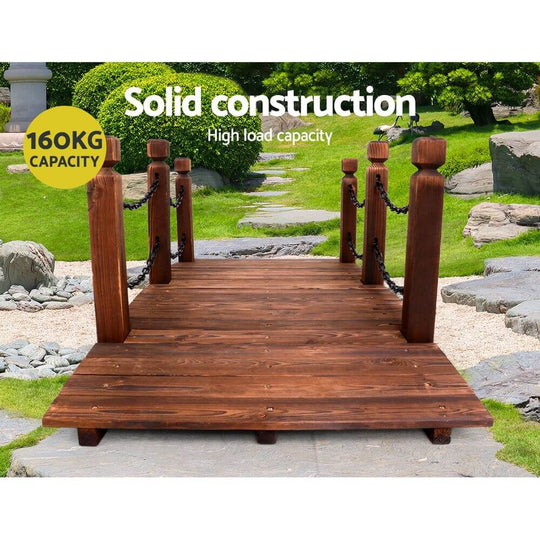 Gardeon wooden garden bridge with solid construction and 160kg load capacity, enhancing outdoor spaces.