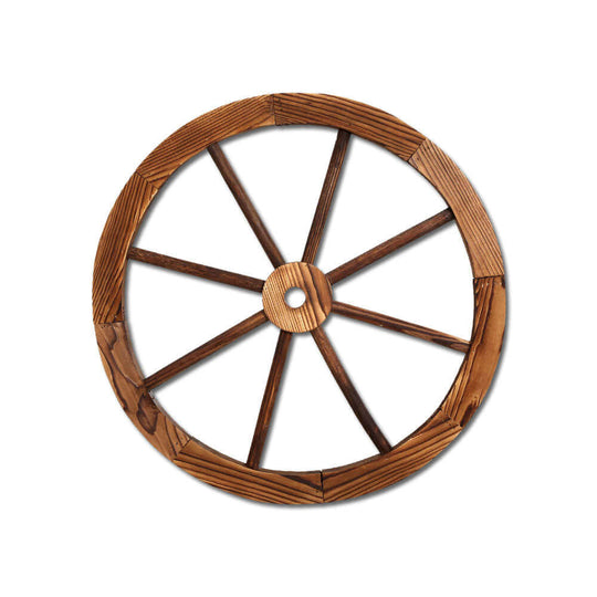 Gardeon Wooden Wagon Wheel outdoor decor ornament for a rustic garden look, crafted from quality fir wood.