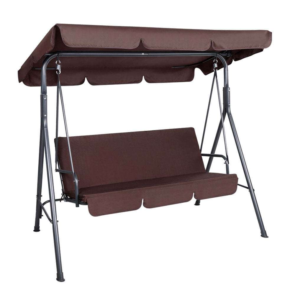 DSZ Product, feed-cond-new, feed-sl-DSZ Freight Payable, newGardeon Outdoor Swing Chair Garden Bench Furniture Canopy 3 Seater Brown - Premium Furniture > Outdoor > Outdoor Chairs from Gardeon ! Shop Online Buy Now at S & D's Value Store Family Business Best Customer ServiceDSZ Product, feed-cond-new, feed-sl-DSZ Freight Payable, new