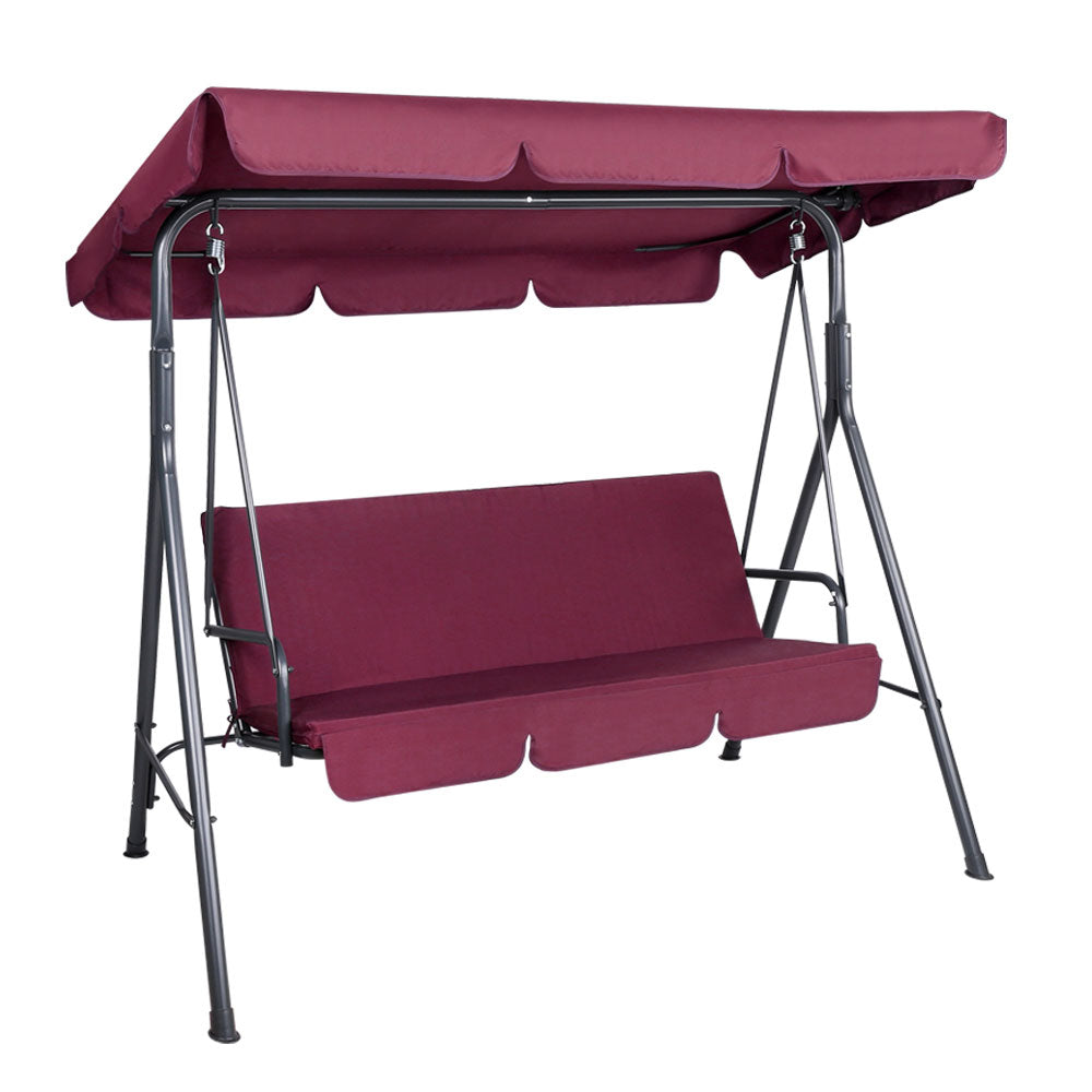 DSZ Product, feed-cond-new, feed-sl-DSZ Freight Payable, newGardeon Outdoor Swing Chair Garden Bench Furniture Canopy 3 Seater Wine Red - Premium Furniture > Outdoor > Outdoor Chairs from Gardeon ! Shop Online Buy Now at S & D's Value Store Family Business Best Customer ServiceDSZ Product, feed-cond-new, feed-sl-DSZ Freight Payable, new