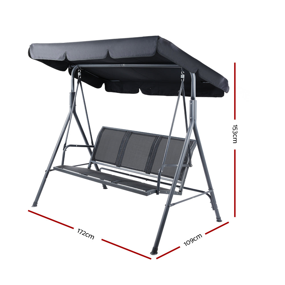 DSZ Product, feed-cond-new, feed-sl-DSZ Freight Payable, newGardeon Outdoor Swing Chair Garden Bench Furniture Canopy 3 Seater Mesh Black - Premium Furniture > Outdoor > Outdoor Chairs from Gardeon ! Shop Online Buy Now at S & D's Value Store Family Business Best Customer ServiceDSZ Product, feed-cond-new, feed-sl-DSZ Freight Payable, new