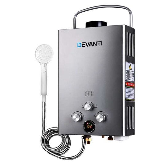 _label_, DSZ Product, feed-cond-new, feed-sl-free shipping, free-shipping, newDevanti Portable Gas Water Heater 8L/Min Lpg System Grey - Premium Outdoor Recreation > Camping > Camping Appliances from Devanti ! Shop Online Buy Now at S & D's Value Store Family Business Best Customer Service_label_, DSZ Product, feed-cond-new, feed-sl-free shipping, free-shipping, new