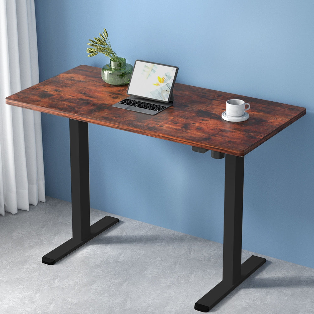 Artiss Standing Desk Motorised Rustic Brown 120CM