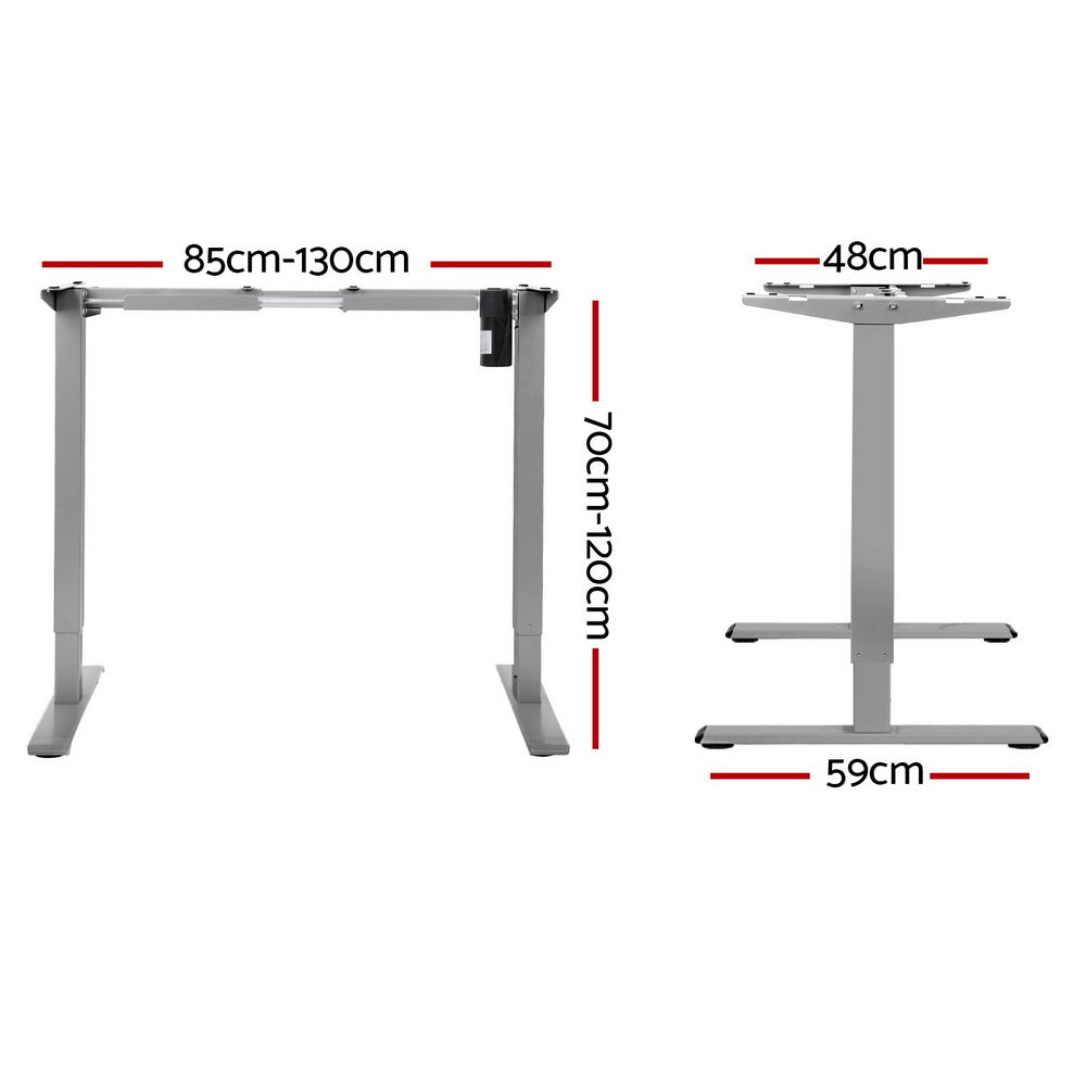 Artiss Electric Standing Desk Frame Only Height Adjustable 70KG Load Grey