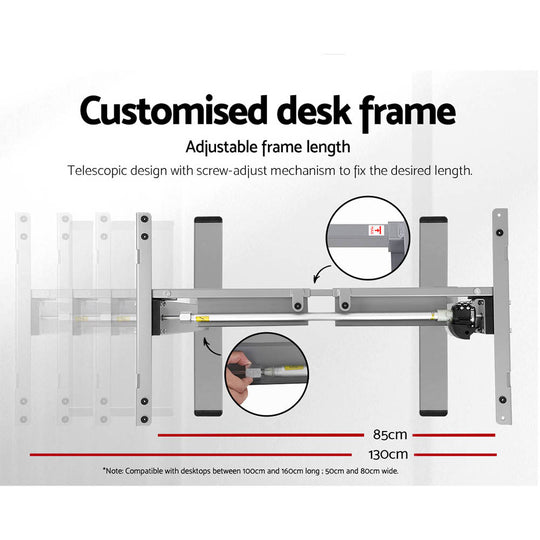 Artiss Standing Desk Motorised 140CM White Oak