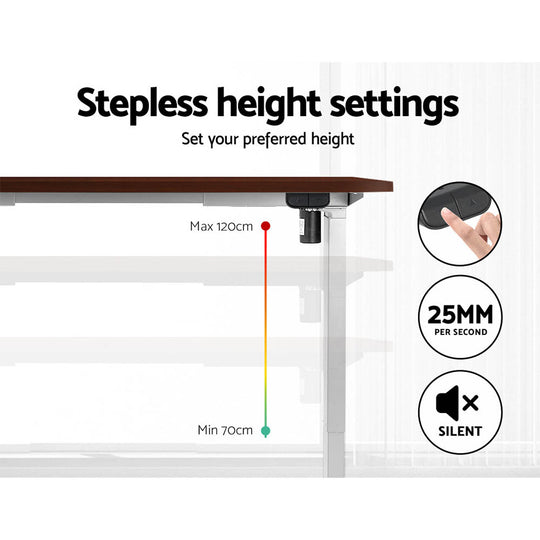 مكتب Artiss Standing Desk بمحرك يعمل على الجلوس والوقوف، لون الجوز 140 سم