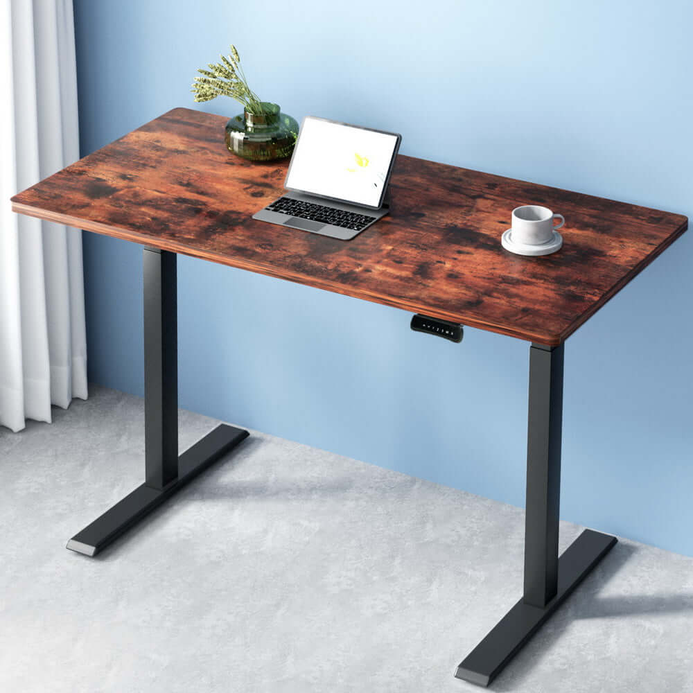 Artiss Standing Desk Motorised Dual Motor Rustic Brwon 120CM