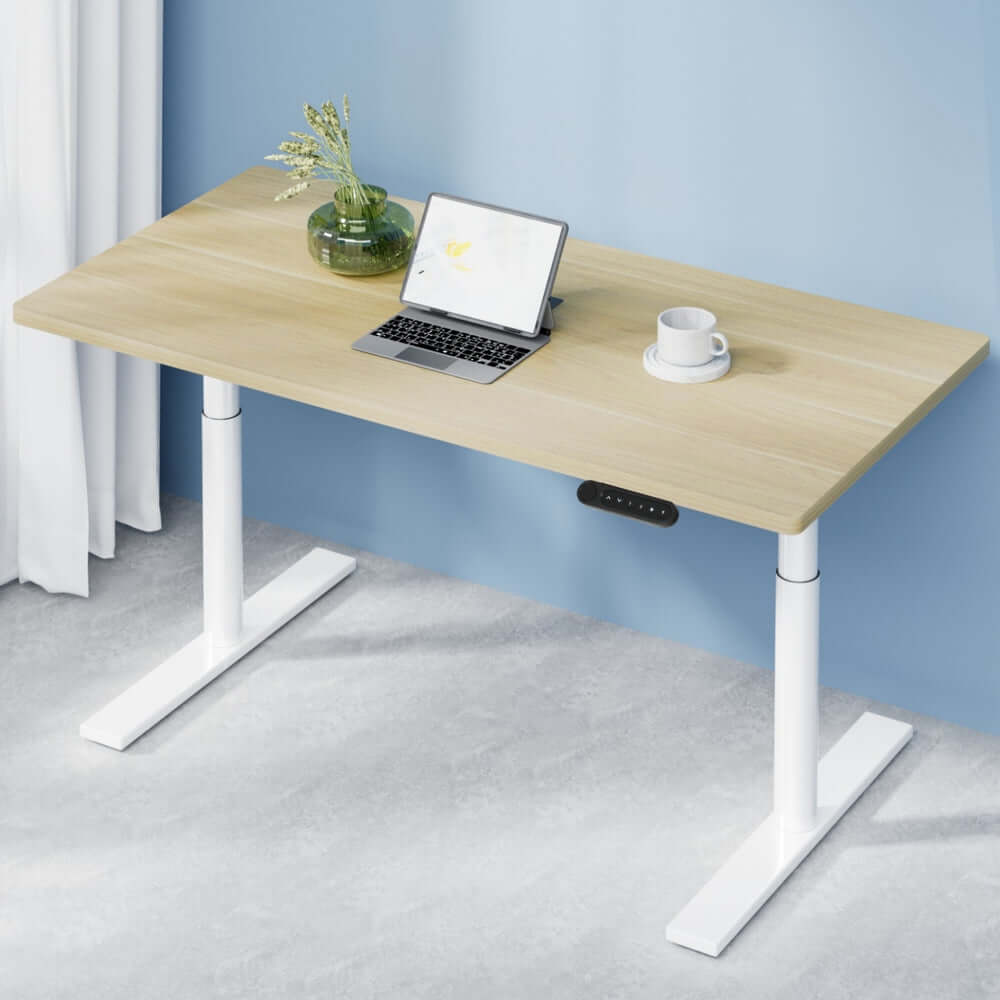 Artiss Standing Desk Motorised Electric Dual Motor 120CM White Oak