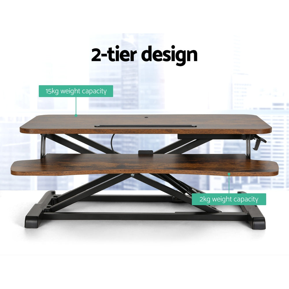 DSZ Product, feed-cond-new, feed-sl-DSZ Freight Payable, newArtiss Standing Desk Riser Height Adjustable Rustic Brown 80Cm - Premium Furniture > Office > Desks from Artiss ! Shop Online Buy Now at S & D's Value Store Family Business Best Customer ServiceDSZ Product, feed-cond-new, feed-sl-DSZ Freight Payable, new