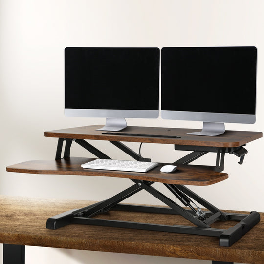 DSZ Product, feed-cond-new, feed-sl-DSZ Freight Payable, newArtiss Standing Desk Riser Height Adjustable Rustic Brown 80Cm - Premium Furniture > Office > Desks from Artiss ! Shop Online Buy Now at S & D's Value Store Family Business Best Customer ServiceDSZ Product, feed-cond-new, feed-sl-DSZ Freight Payable, new