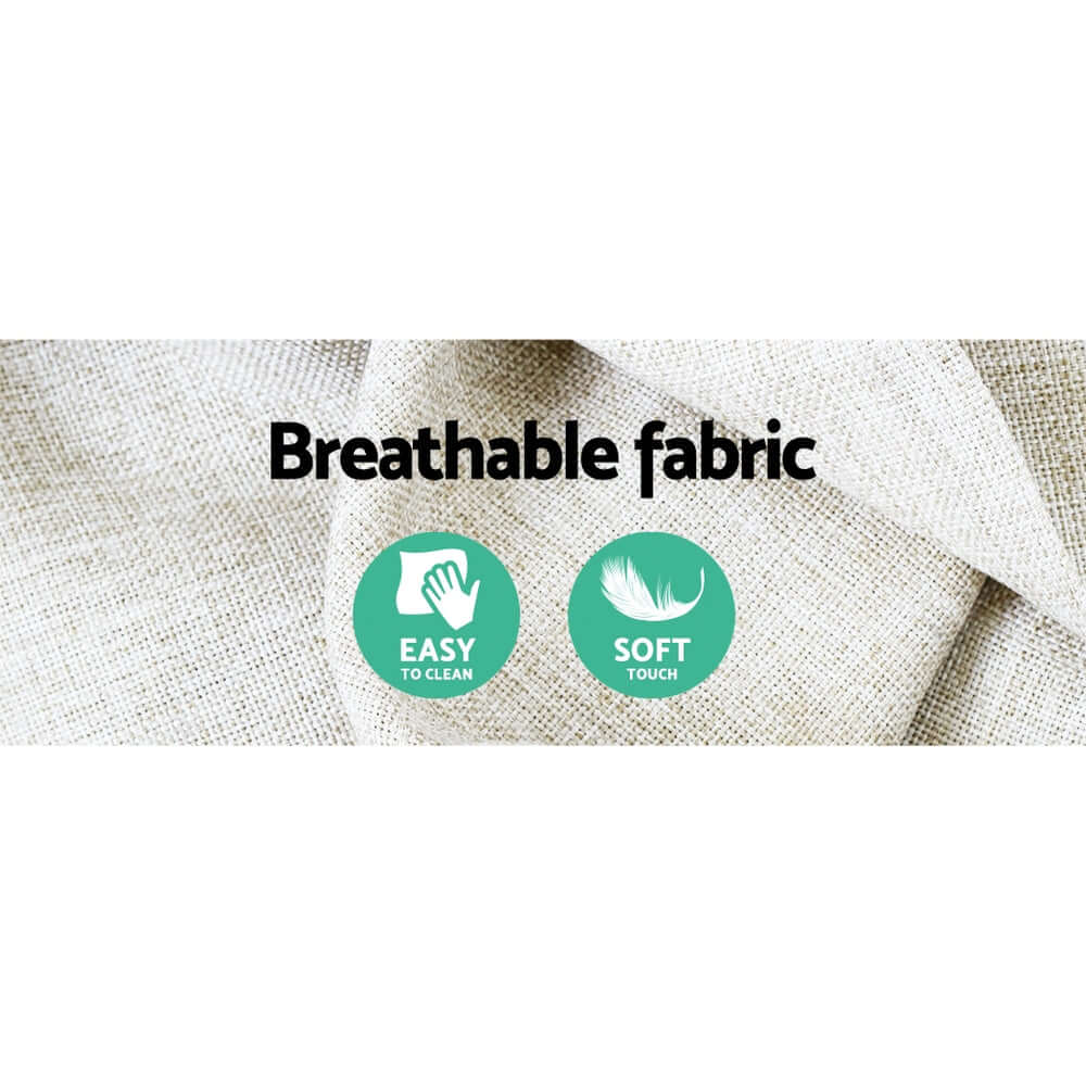 Breathable fabric highlighting easy to clean and soft touch features for ultimate comfort.