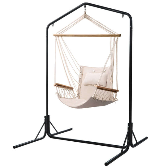 DSZ Product, feed-cond-new, feed-sl-DSZ Freight Payable, newGardeon Outdoor Hammock Chair With Stand Swing Hanging Hammock Garden Cream - Premium Home & Garden > Hammocks > Hammocks & Accessories from Gardeon ! Shop Online Buy Now at S & D's Value Store Family Business Best Customer ServiceDSZ Product, feed-cond-new, feed-sl-DSZ Freight Payable, new