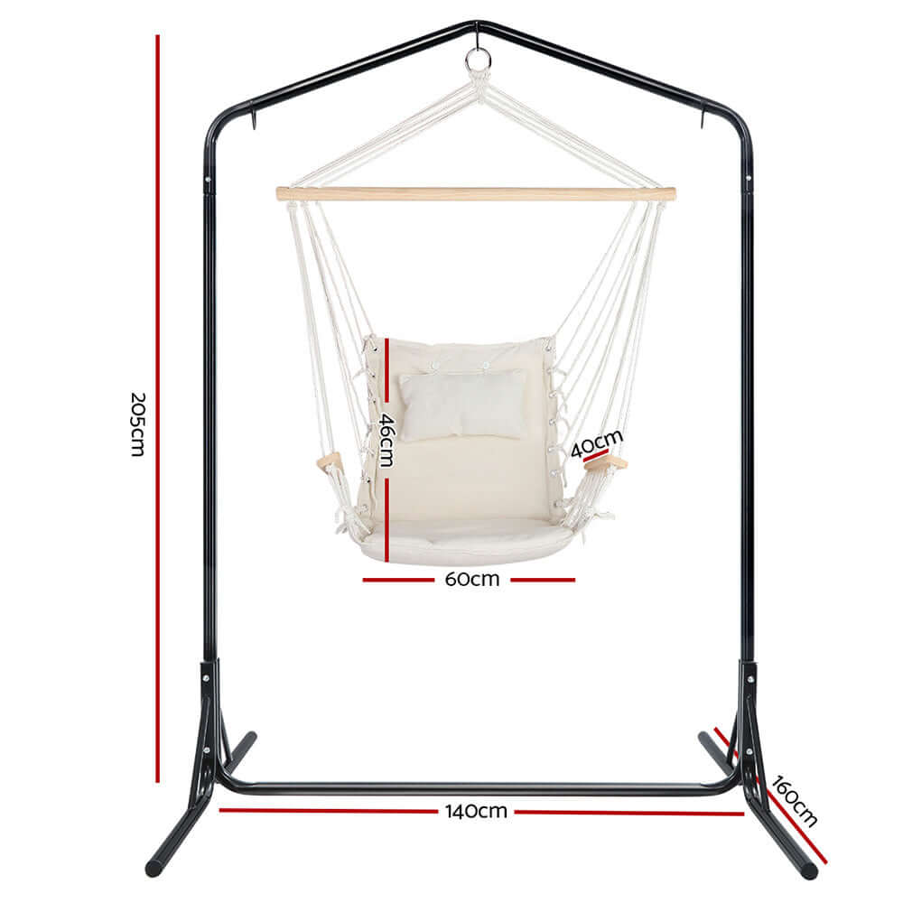 DSZ Product, feed-cond-new, feed-sl-DSZ Freight Payable, newGardeon Outdoor Hammock Chair With Stand Swing Hanging Hammock Garden Cream - Premium Home & Garden > Hammocks > Hammocks & Accessories from Gardeon ! Shop Online Buy Now at S & D's Value Store Family Business Best Customer ServiceDSZ Product, feed-cond-new, feed-sl-DSZ Freight Payable, new