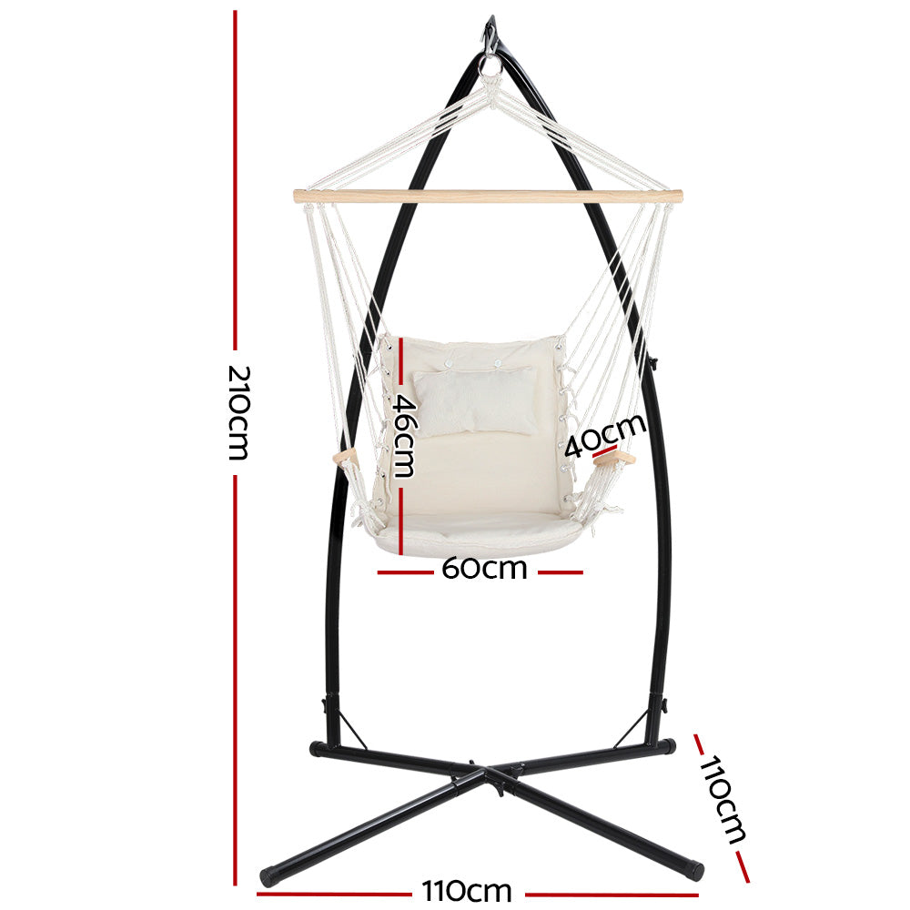 DSZ Product, feed-cond-new, feed-sl-DSZ Freight Payable, newGardeon Hammock Chair With Steel Stand Armrest Outdoor Hanging Cream - Premium Furniture > Outdoor > Outdoor Chairs from Gardeon ! Shop Online Buy Now at S & D's Value Store Family Business Best Customer ServiceDSZ Product, feed-cond-new, feed-sl-DSZ Freight Payable, new