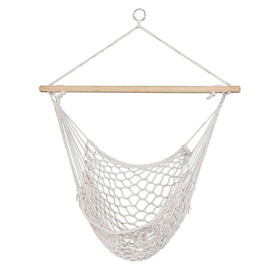 Gardeon Hammock Chair Outdoor Hanging Camping Mesh Indoor Cream