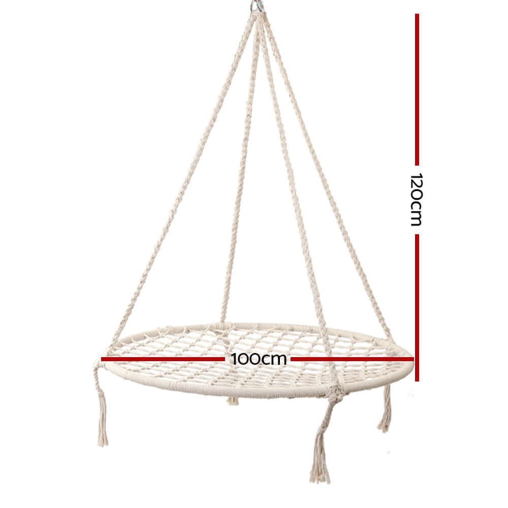 Gardeon hammock chair, 100cm diameter, 120cm height, ideal for indoor or outdoor use, great for kids and adults.